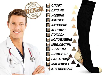 Компресионни чорапи за разширени вени, отоци и умора "HappyFeet-VL"